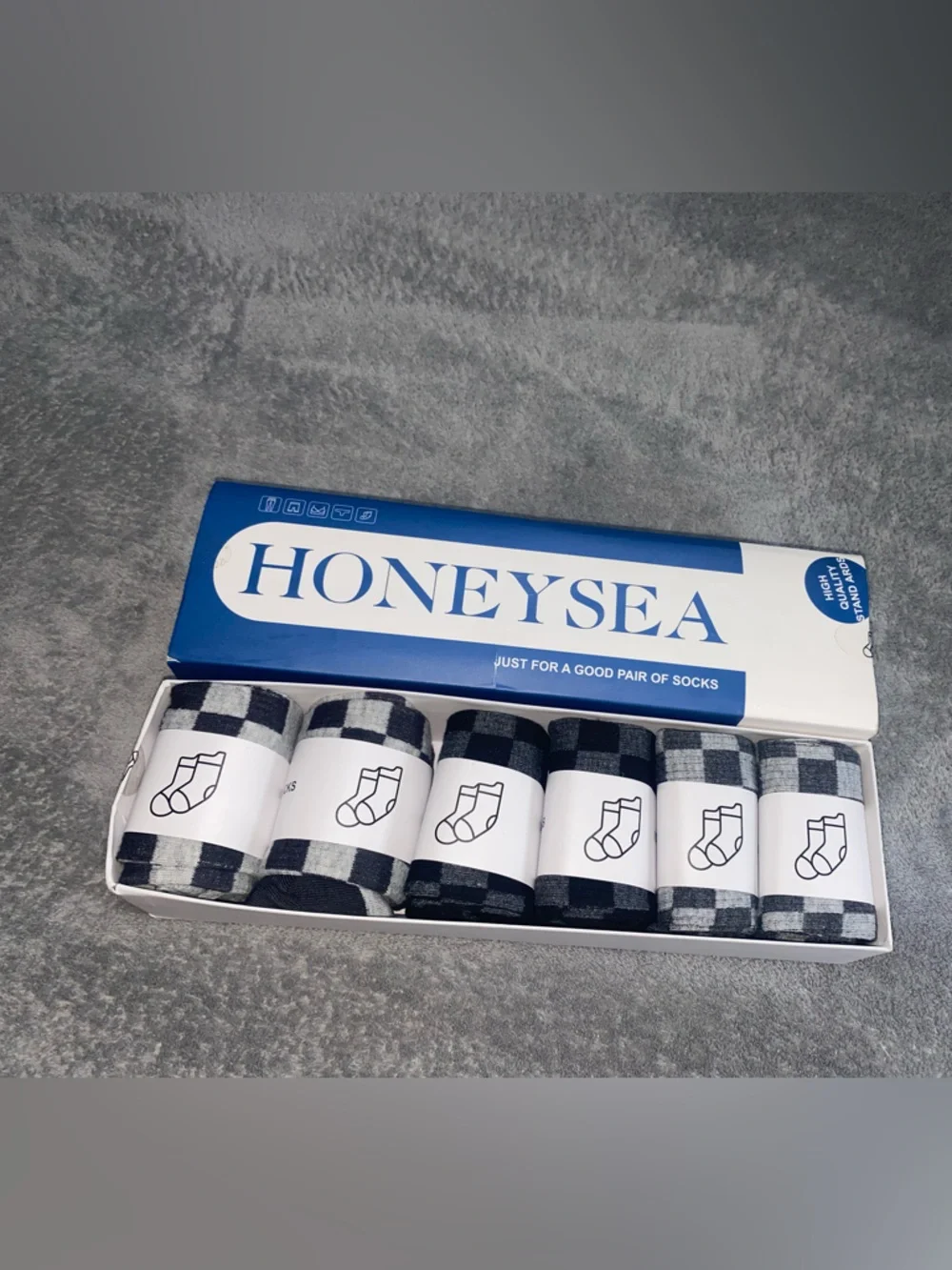 Honeysea 6-Pack Plaid Crew Socks Unisex Gift Set